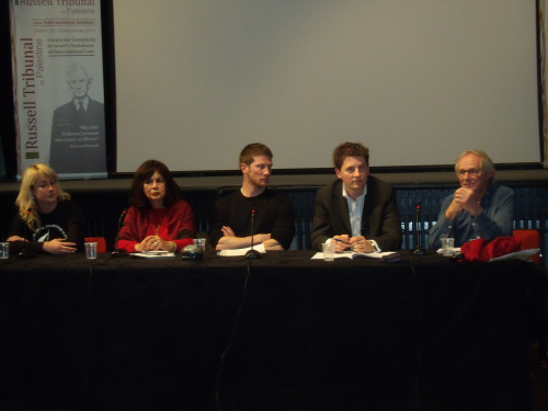 Ken Loach (far right) attacking Israel, Israelis and Ben Gurion at Amnesty International in 2010